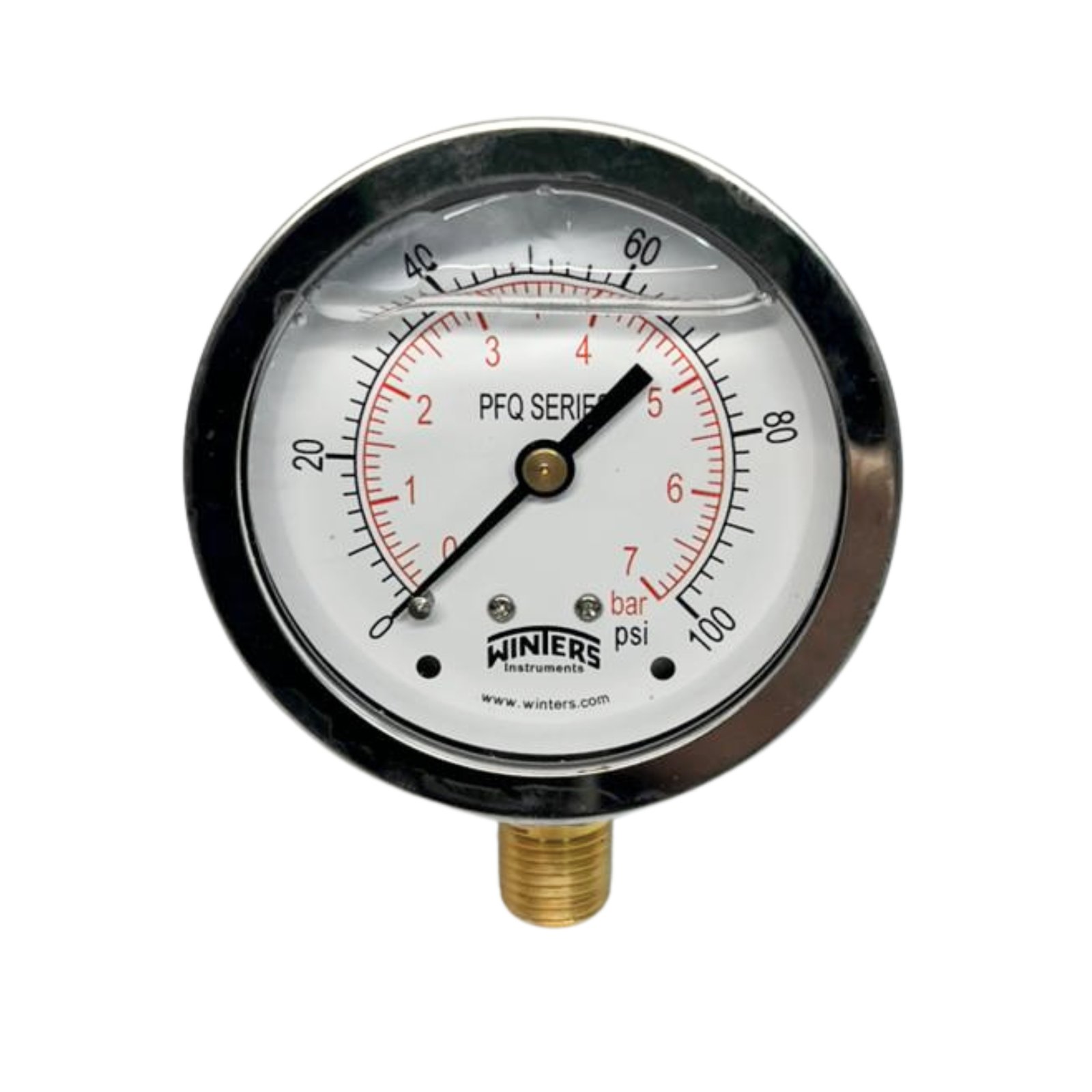 VACUOMETRO PFQ StabiliZR™, Dial 2.5", -30" inHg a 0 PSI/Bar, Conex. 1/4" inferior